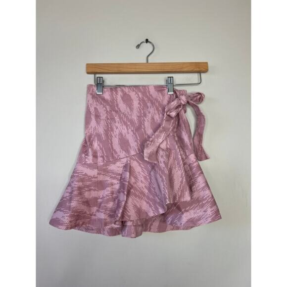 NEW Alexis Komosa Mini Tie Waist Skirt Women's Rose Weave Lavender Size: XS - Picture 3 of 9
